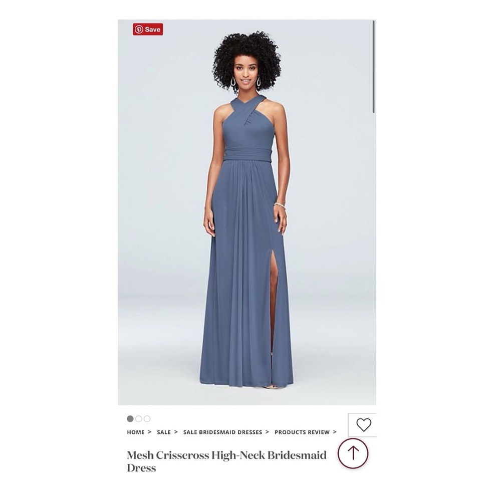 Mesh Crisscross High-Neck Bridesmaid Dress